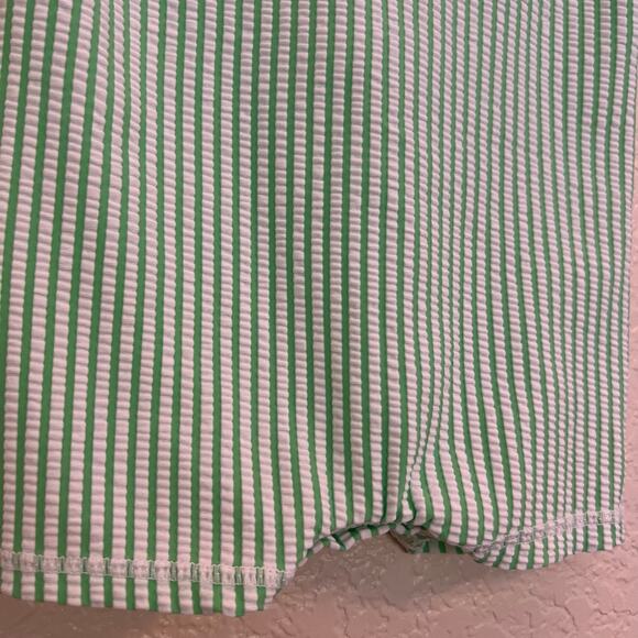 Rugged Butts Green & White Seersucker Striped Romper 3–6M Short Sleeve One-Piece - Picture 11 of 11